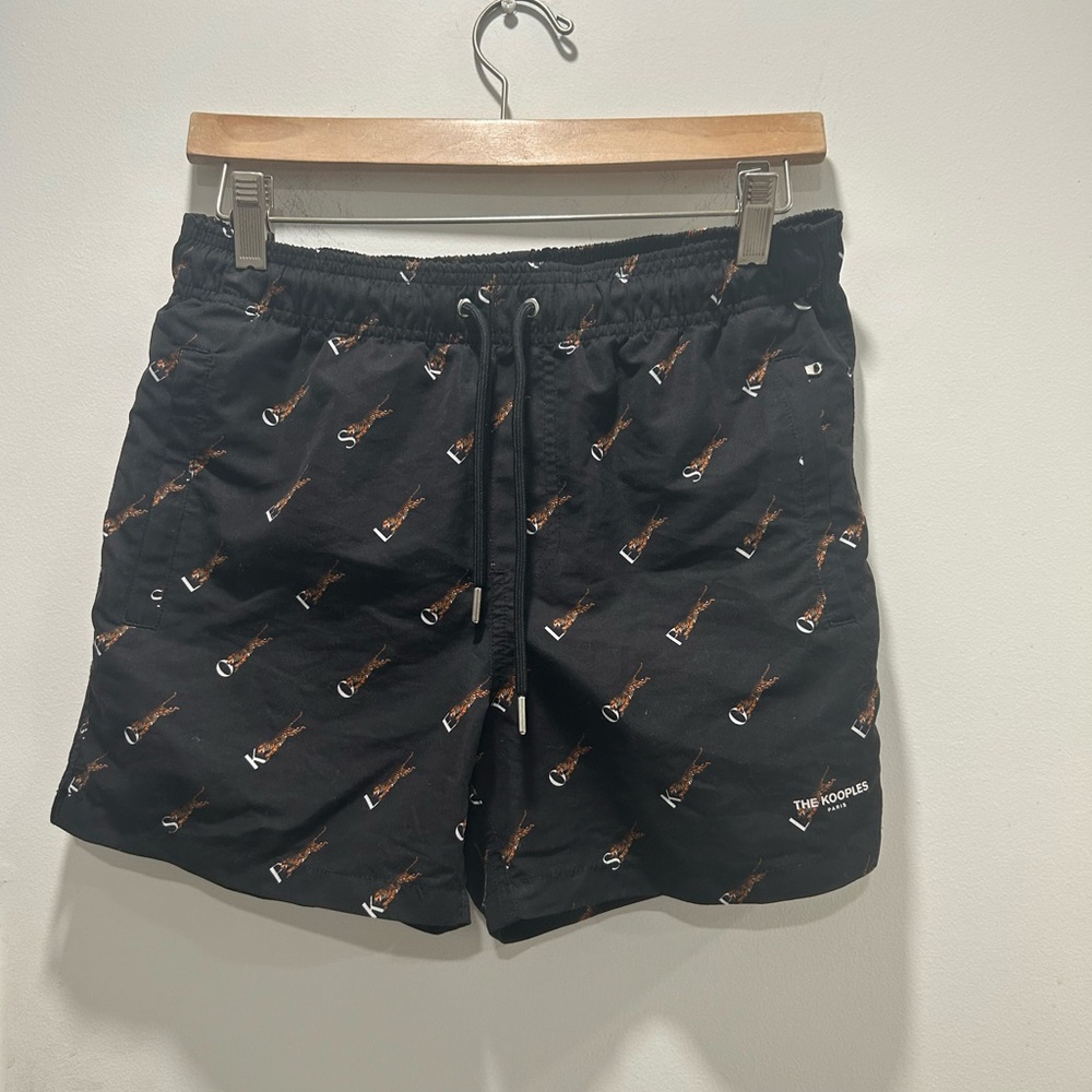The Kooples Jaguar Swim Shorts Trunks in Washed Black